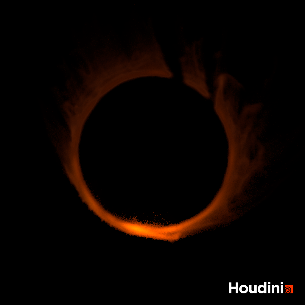 Solo el humo (con portal, anillo y piso apagados), frame 73.