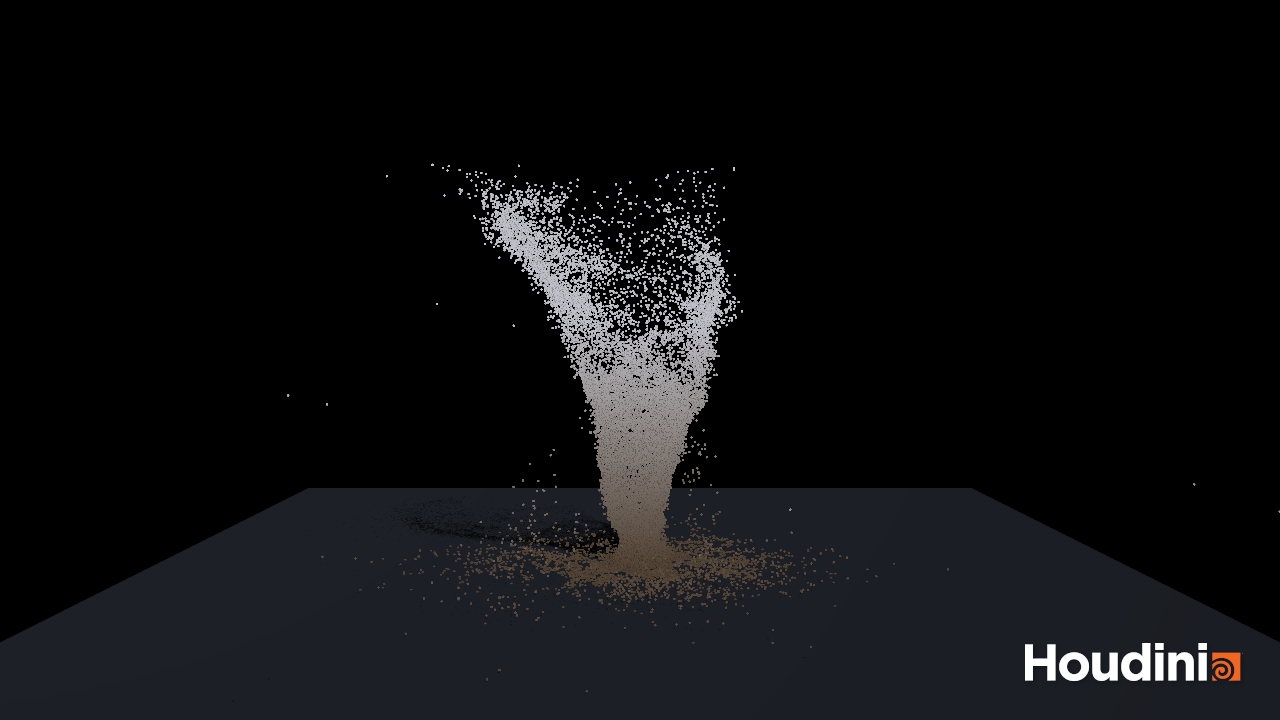 Render OpenGL del tornado en el frame 192